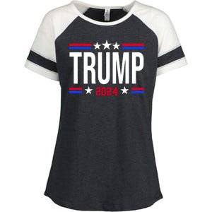 Pro Donald Trump 2024 Usa Election Enza Ladies Jersey Colorblock Tee