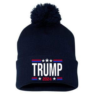 Pro Donald Trump 2024 Usa Election Pom Pom 12in Knit Beanie