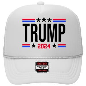 Pro Donald Trump 2024 Usa Election High Crown Mesh Back Trucker Hat