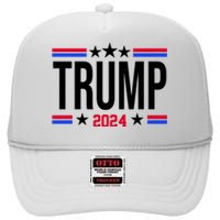 Pro Donald Trump 2024 Usa Election High Crown Mesh Back Trucker Hat