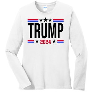 Pro Donald Trump 2024 Usa Election Ladies Long Sleeve Shirt