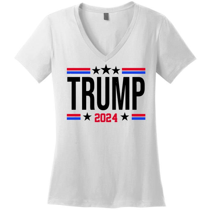 Pro Donald Trump 2024 Usa Election Women's V-Neck T-Shirt