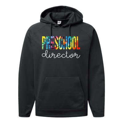 Preschool Director Tie Dye Appreciation Day Back To School Performance Fleece Hoodie