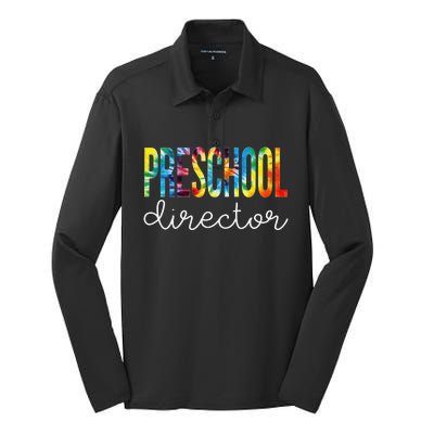 Preschool Director Tie Dye Appreciation Day Back To School Silk Touch Performance Long Sleeve Polo