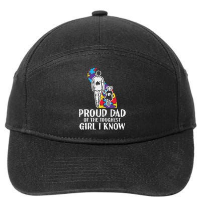Proud Dad Toughest Autism Awareness Daddy Papa 7-Panel Snapback Hat