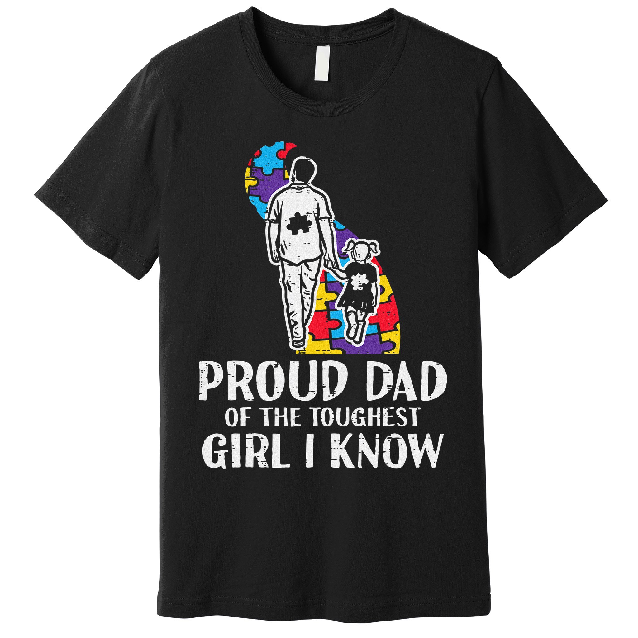 Proud Dad Toughest Autism Awareness Daddy Papa Premium T-Shirt