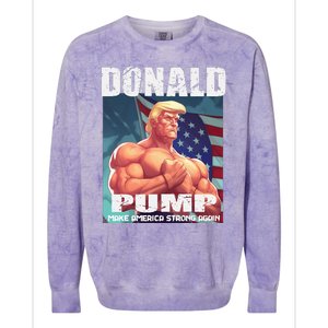 Patriotic Donald Trump Mug Shot Funny July 4th Donald Pump Colorblast Crewneck Sweatshirt