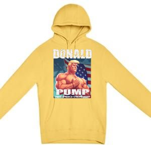 Patriotic Donald Trump Mug Shot Funny July 4th Donald Pump Premium Pullover Hoodie