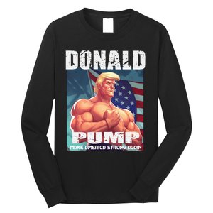 Patriotic Donald Trump Mug Shot Funny July 4th Donald Pump Long Sleeve Shirt