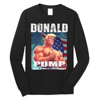 Patriotic Donald Trump Mug Shot Funny July 4th Donald Pump Long Sleeve Shirt