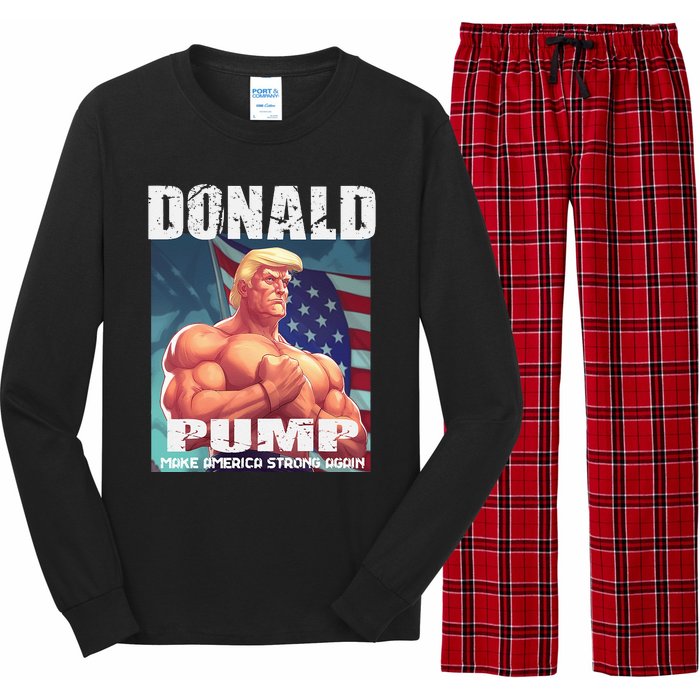 Patriotic Donald Trump Mug Shot Funny July 4th Donald Pump Long Sleeve Pajama Set