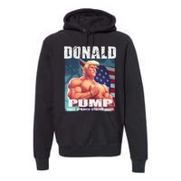 Patriotic Donald Trump Mug Shot Funny July 4th Donald Pump Premium Hoodie