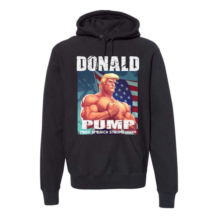 Patriotic Donald Trump Mug Shot Funny July 4th Donald Pump Premium Hoodie