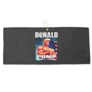 Patriotic Donald Trump Mug Shot Funny July 4th Donald Pump Large Microfiber Waffle Golf Towel