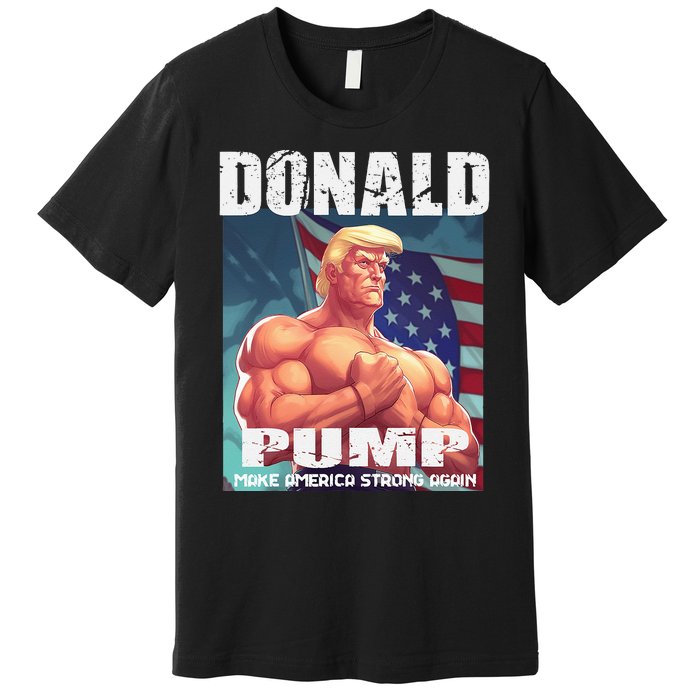 Patriotic Donald Trump Mug Shot Funny July 4th Donald Pump Premium T-Shirt