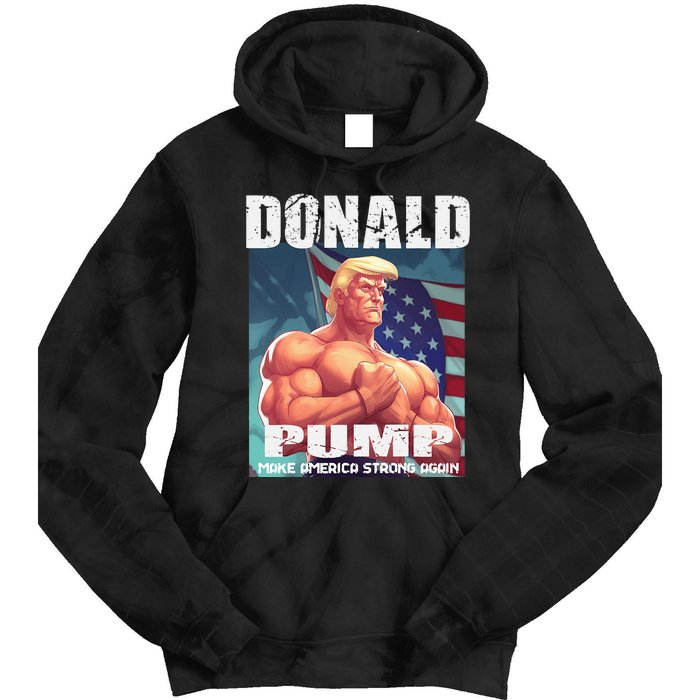 Patriotic Donald Trump Mug Shot Funny July 4th Donald Pump Tie Dye Hoodie