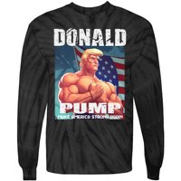 Patriotic Donald Trump Mug Shot Funny July 4th Donald Pump Tie-Dye Long Sleeve Shirt