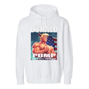 Patriotic Donald Trump Mug Shot Funny July 4th Donald Pump Garment-Dyed Fleece Hoodie