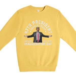 President Donald Trump Inauguration Day 2025 Memorabilia Premium Crewneck Sweatshirt