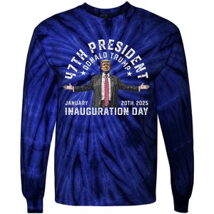 President Donald Trump Inauguration Day 2025 Memorabilia Tie-Dye Long Sleeve Shirt