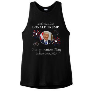 President Donald Trump Inauguration Day 2025 47th Usa Flag Ladies PosiCharge Tri-Blend Wicking Tank