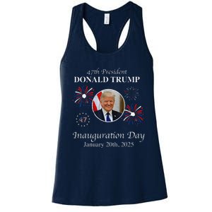 President Donald Trump Inauguration Day 2025 47th Usa Flag Women's Racerback Tank