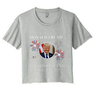 President Donald Trump Inauguration Day 2025 47th Usa Flag Women's Crop Top Tee