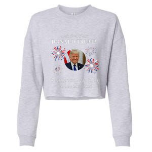 President Donald Trump Inauguration Day 2025 47th Usa Flag Cropped Pullover Crew