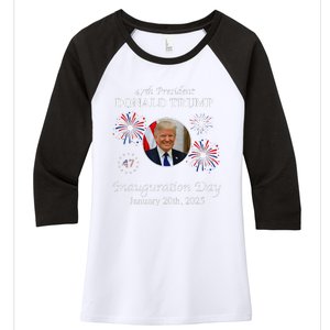 President Donald Trump Inauguration Day 2025 47th Usa Flag Women's Tri-Blend 3/4-Sleeve Raglan Shirt