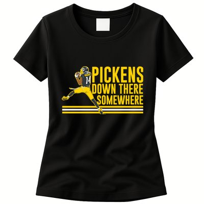 Pickens Down There Somewhere George Pickens Football Lover Womens T-Shirt