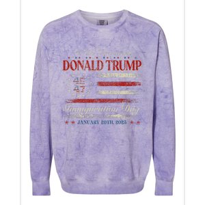 President Donald Trump 45 47 Inauguration Day 2025 Usa Flag Colorblast Crewneck Sweatshirt