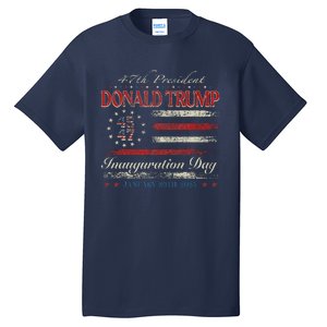 President Donald Trump 45 47 Inauguration Day 2025 Usa Flag Tall T-Shirt