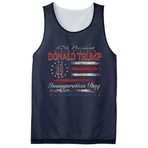 President Donald Trump 45 47 Inauguration Day 2025 Usa Flag Mesh Reversible Basketball Jersey Tank