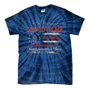 President Donald Trump 45 47 Inauguration Day 2025 Usa Flag Tie-Dye T-Shirt