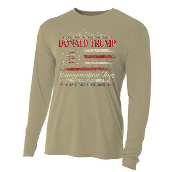 President Donald Trump 45 47 Inauguration Day 2025 Usa Flag Cooling Performance Long Sleeve Crew