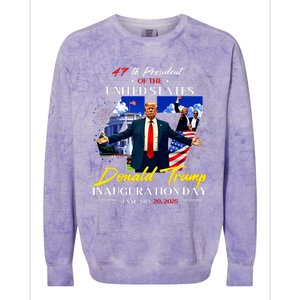 President Donald Trump Inauguration Day 2025 47th Usa Flag Colorblast Crewneck Sweatshirt