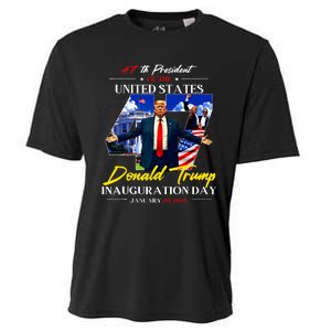 President Donald Trump Inauguration Day 2025 47th Usa Flag Cooling Performance Crew T-Shirt