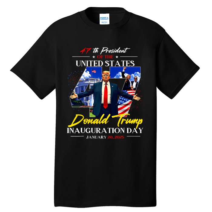 President Donald Trump Inauguration Day 2025 47th Usa Flag Tall T-Shirt