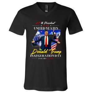 President Donald Trump Inauguration Day 2025 47th Usa Flag V-Neck T-Shirt