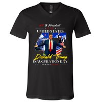 President Donald Trump Inauguration Day 2025 47th Usa Flag V-Neck T-Shirt