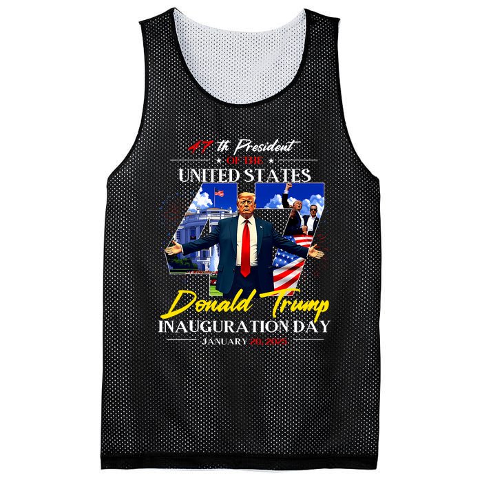 President Donald Trump Inauguration Day 2025 47th Usa Flag Mesh Reversible Basketball Jersey Tank