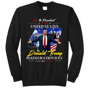 President Donald Trump Inauguration Day 2025 47th Usa Flag Tall Sweatshirt