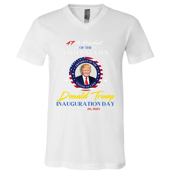 President Donald Trump Inauguration Day 2025 47th President V-Neck T-Shirt