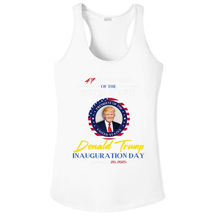 President Donald Trump Inauguration Day 2025 47th President Ladies PosiCharge Competitor Racerback Tank