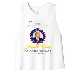 President Donald Trump Inauguration Day 2025 47th President Women's Racerback Cropped Tank