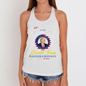 President Donald Trump Inauguration Day 2025 47th President Women's Knotted Racerback Tank