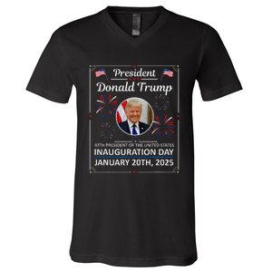 President Donald Trump Inauguration Day 2025 Memorabilia Gift V-Neck T-Shirt