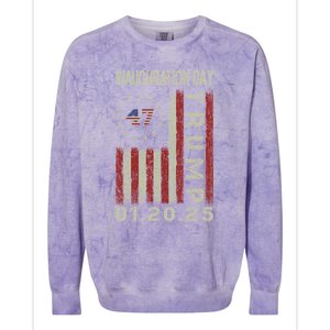 President Donald Trump Inauguration Day 2025 Usa Flag Colorblast Crewneck Sweatshirt