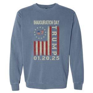 President Donald Trump Inauguration Day 2025 Usa Flag Garment-Dyed Sweatshirt