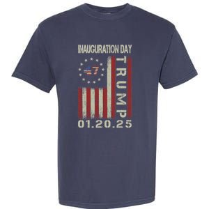 President Donald Trump Inauguration Day 2025 Usa Flag Garment-Dyed Heavyweight T-Shirt